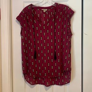 Lucky brand boho/tunic cap sleeve top